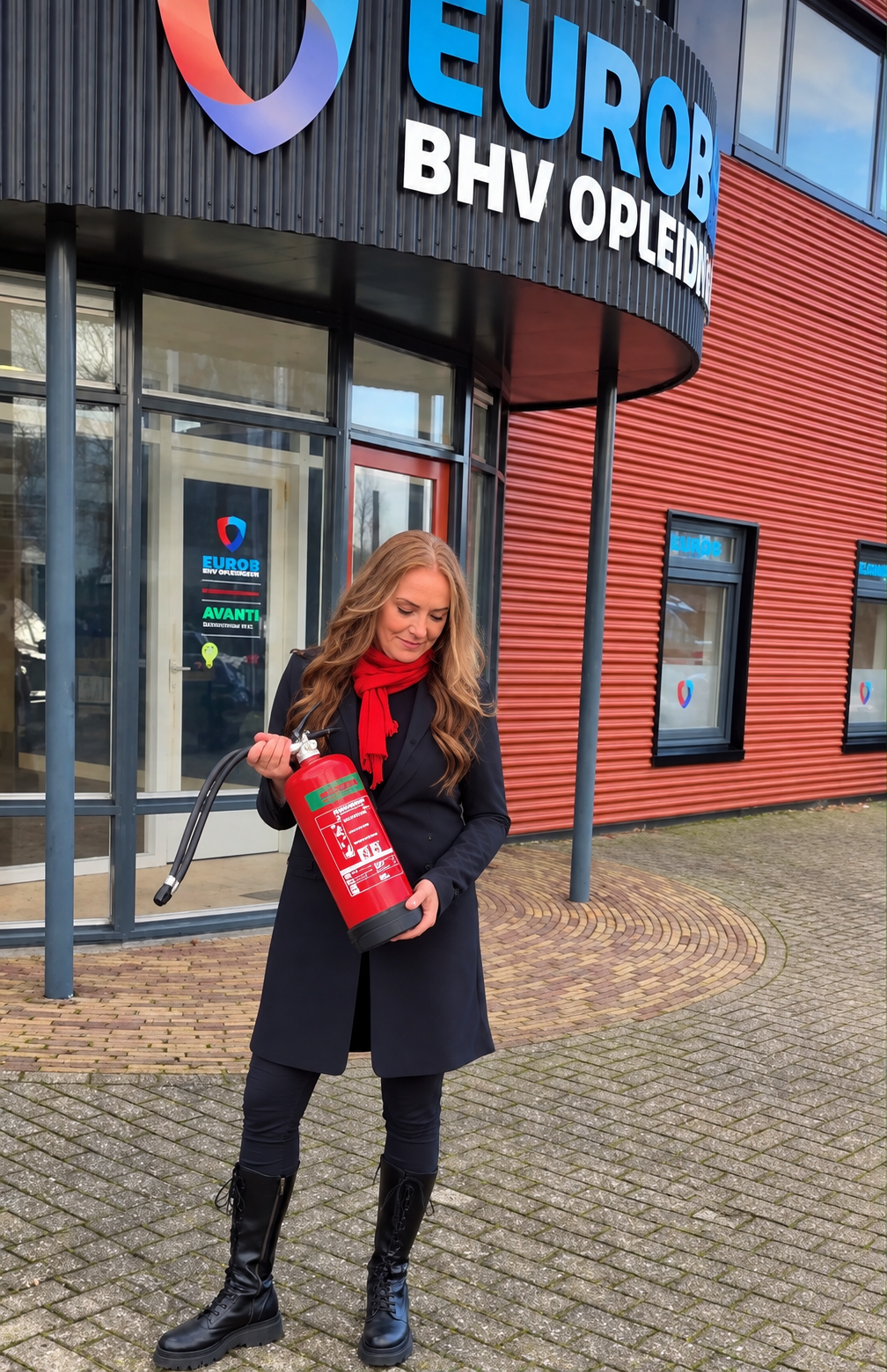 EuroBHV-opleidingen met een brandblusser